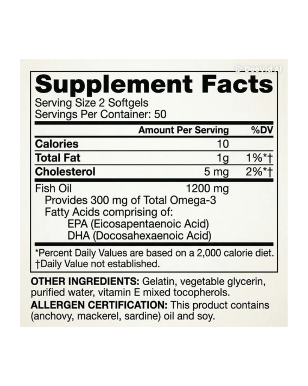 Omega 3 Kirkland 1200 mg 100 Capsulas