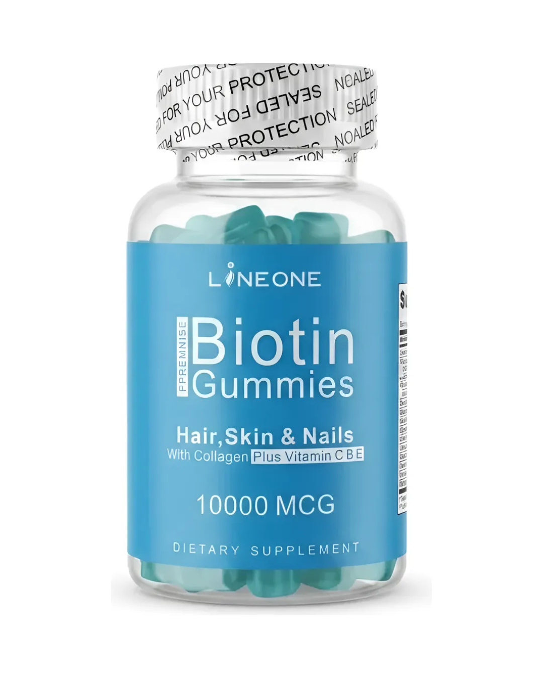 Gomas Biotina, Colageno Y Vit C, B Y E 10000mcg 60 Piezas