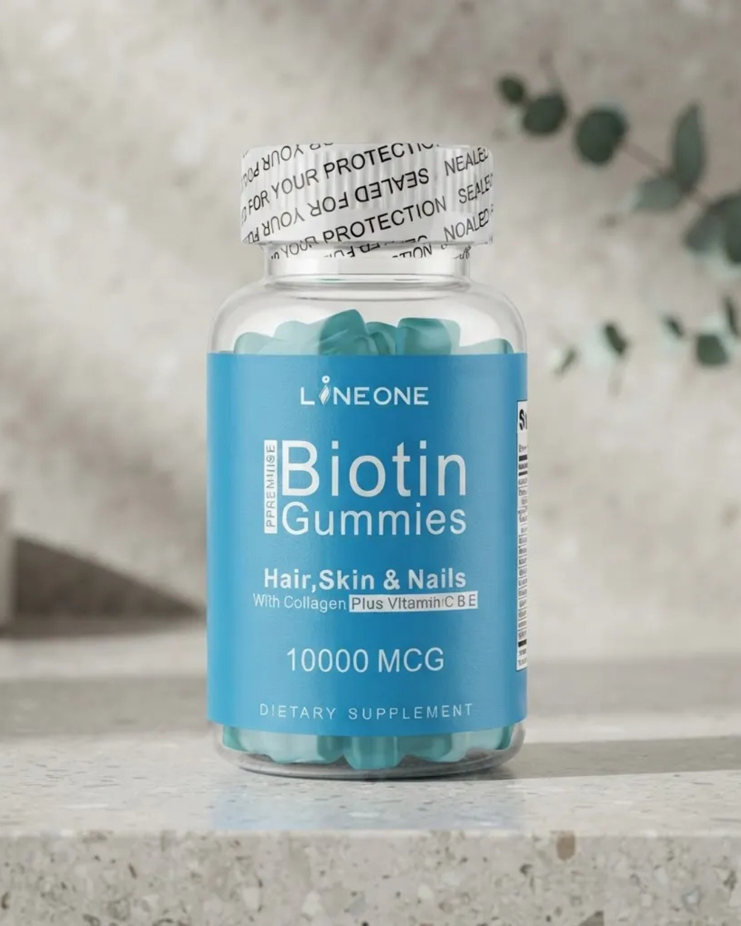 Gomas Biotina, Colageno Y Vit C, B Y E 10000mcg 60 Piezas